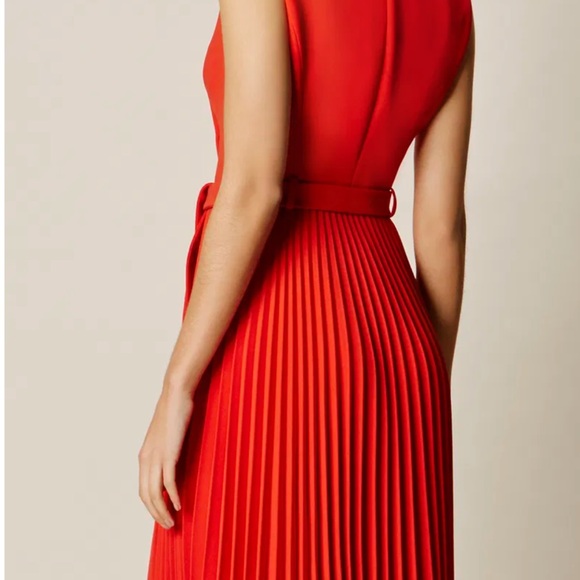Karen Millen Shawl Collar Pleated Dress - Picture 3 of 7